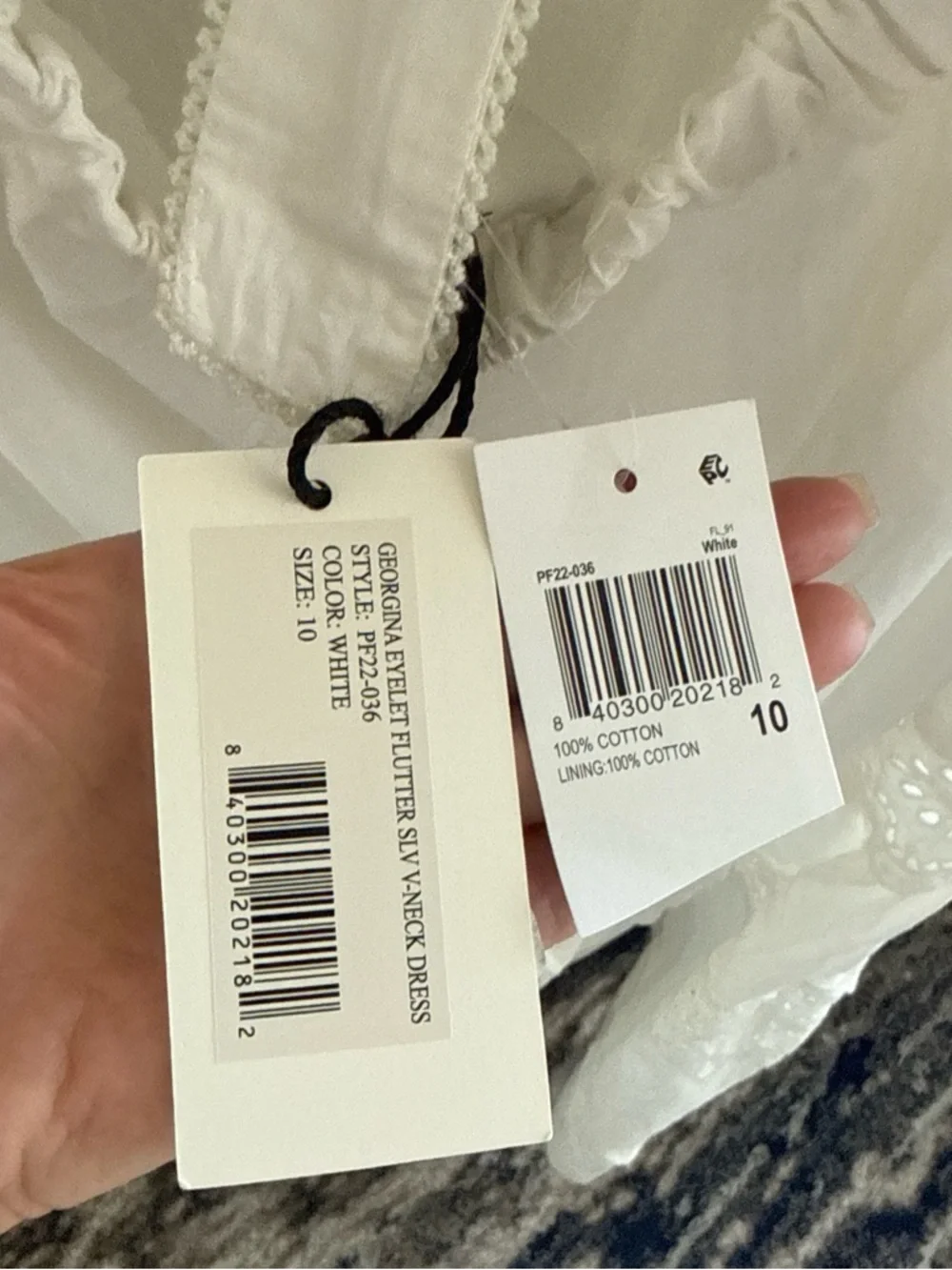 Sea New York White Eyelet V-Neck Midi Dress nwt - Picture 2 of 7